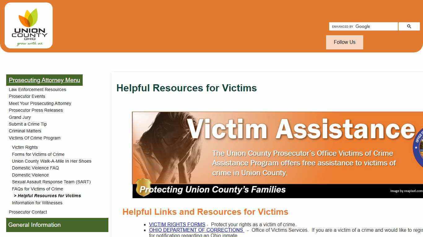 Union County, Ohio - Helpful Resources for Victims