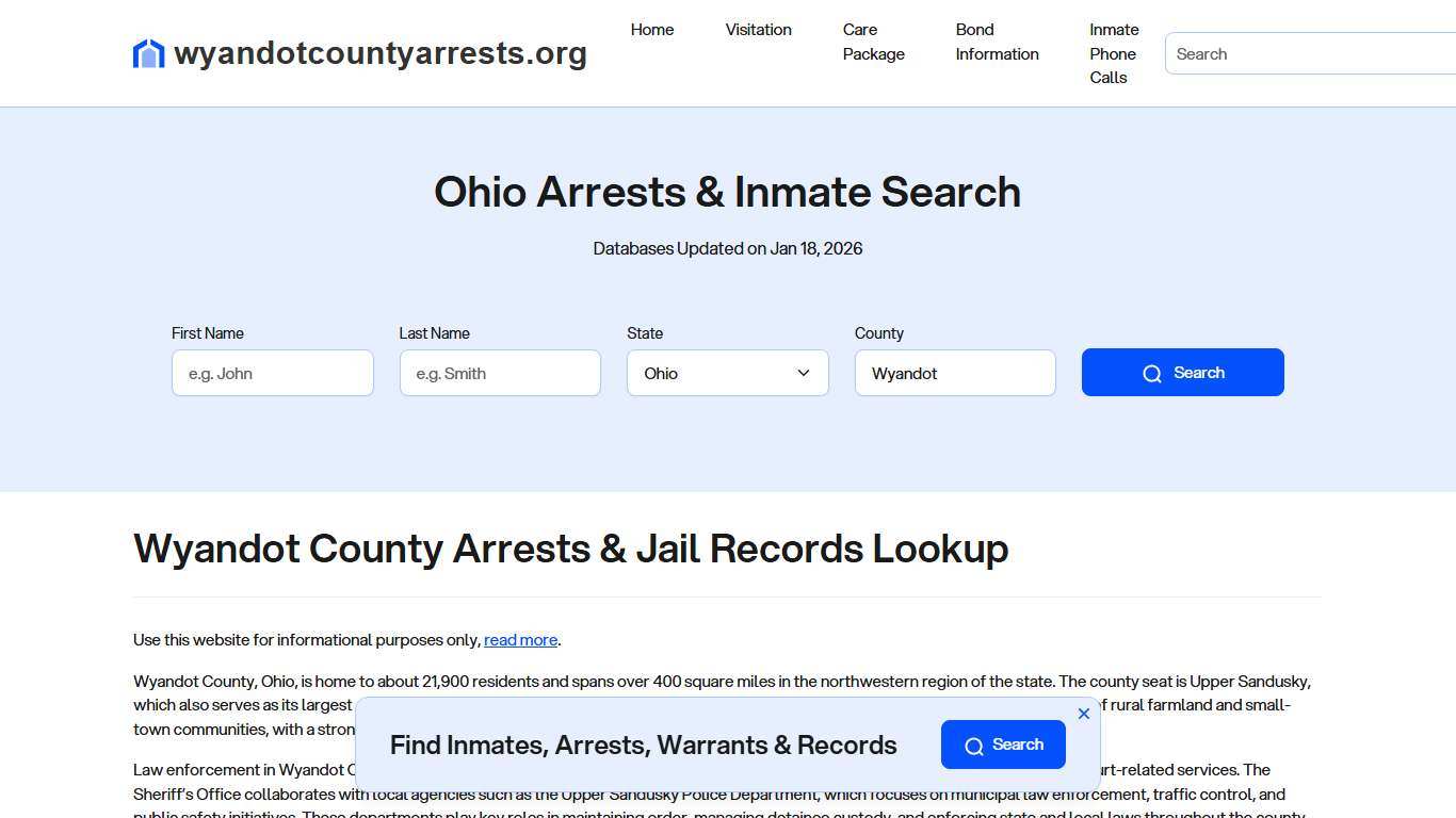 Wyandot County, OH Arrests, Warrants, Police Records Search